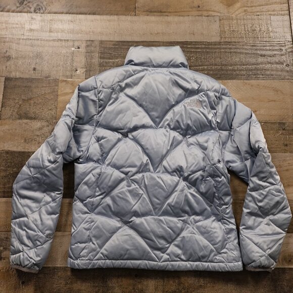 The North Face 550 goose down puffer jacket women's small ice silver blue - Picture 11 of 16